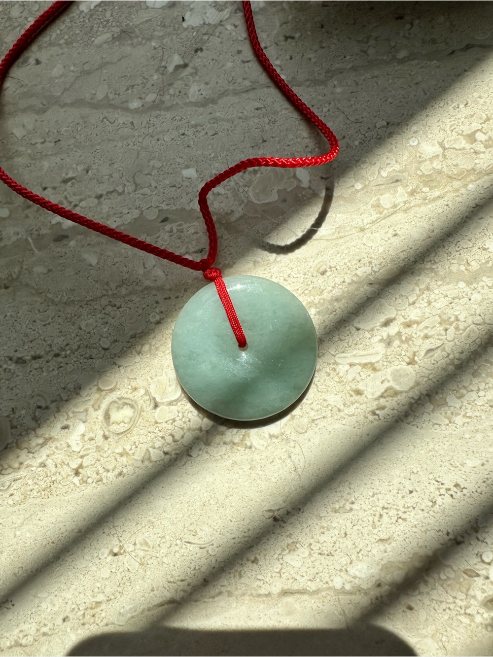 Grade A Natural Jadeite Jade Light Green Peace Buckle Pendant
